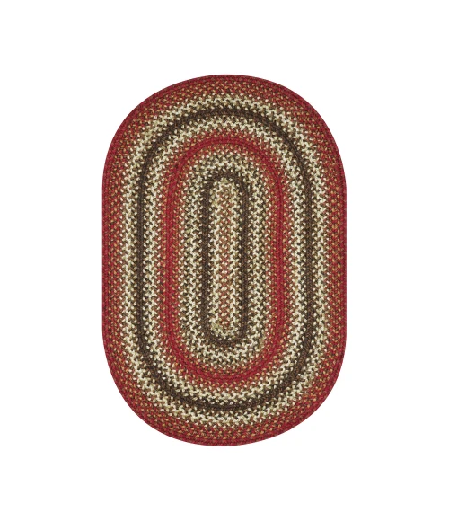 Homespice Decor Jute Braided Chester Red 502711 27 in. X 45 in. Oval Rug