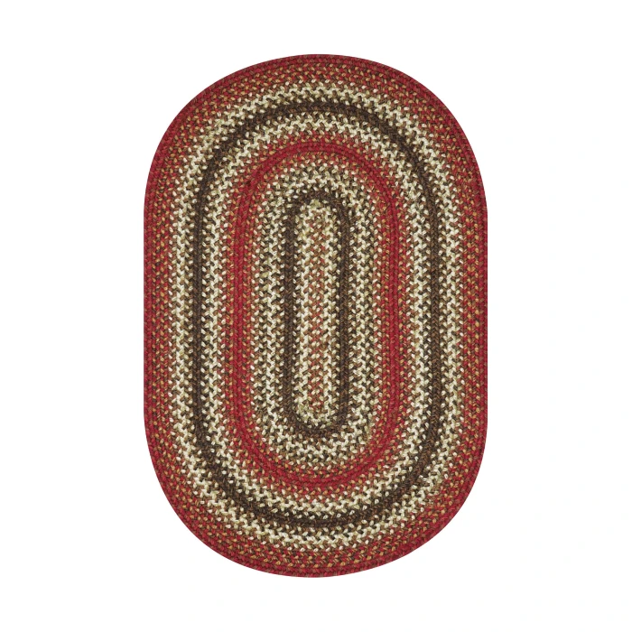 Homespice Decor Jute Braided Chester Red 504715 5 ft. X 8 ft. Oval Rug