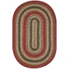 Homespice Decor Jute Braided Rug Red & Black Chester 2ft. x 3ft. Oval Rug