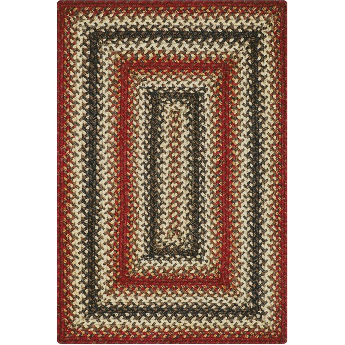 Homespice Decor Jute Braided Chester Red 511713 20 in. X 30 in. Rect Rug