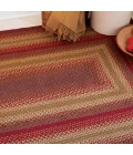 Homespice Decor Jute Braided Cider Barn Red 506122 8 ft. X 10 ft. Oval Rug