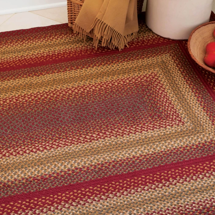 Homespice Decor Jute Braided Cider Barn Red 502124 27 in. X 45 in. Oval Rug