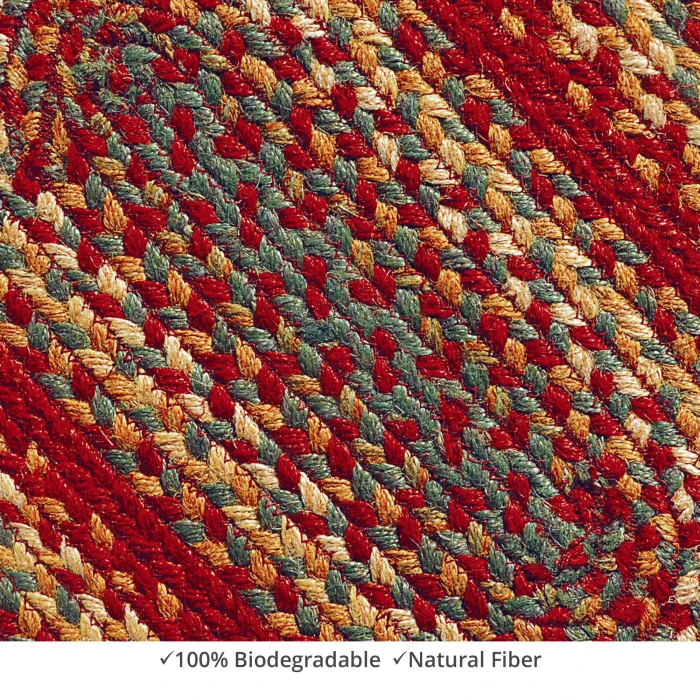 Homespice Decor Jute Braided Cider Barn Red 502124 27 in. X 45 in. Oval Rug