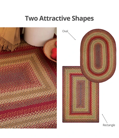 Homespice Decor Jute Braided Cider Barn Red 506122 8 ft. X 10 ft. Oval Rug