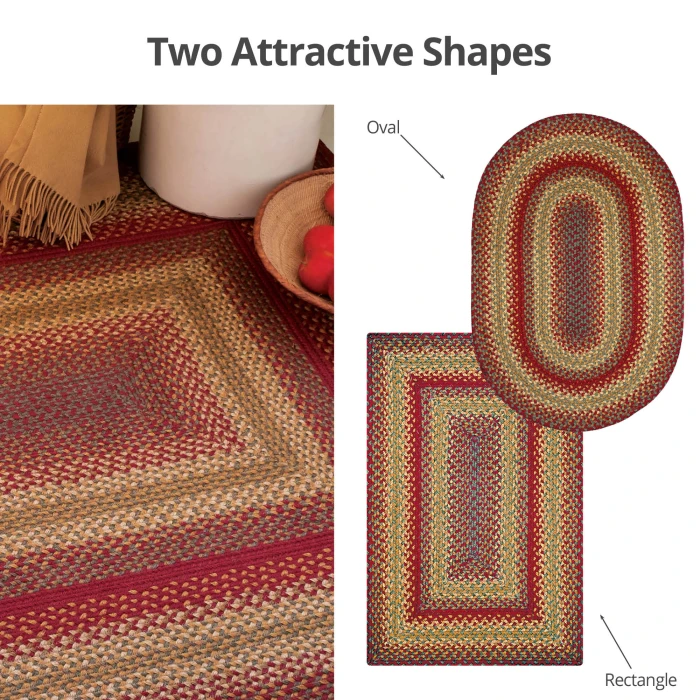 Homespice Decor Jute Braided Cider Barn Red 502124 27 in. X 45 in. Oval Rug