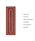 Homespice Decor Jute Braided Accessories Cider Barn Red 571120 11 in. X 36 in. Oval Rug