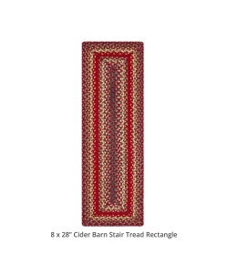 Homespice Decor Jute Braided Accessories Cider Barn Red 571120 11 in. X 36 in. Oval Rug