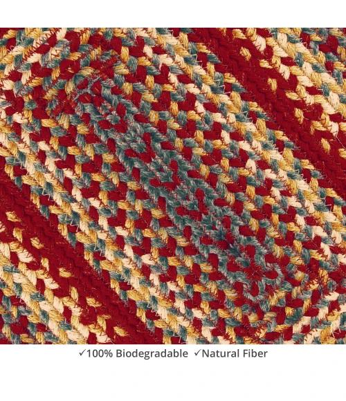 Homespice Decor Jute Braided Accessories Cider Barn Red 571120 11 in. X 36 in. Oval Rug