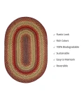 Homespice Decor Jute Braided Cider Barn Red 506122 8 ft. X 10 ft. Oval Rug