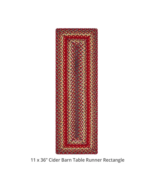 Homespice Decor Jute Braided Accessories Cider Barn Red 572127 11 in. X 36 in. Rect Rug