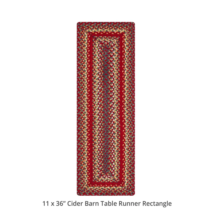 Homespice Decor Jute Braided Accessories Cider Barn Red 572127 11 in. X 36 in. Rect Rug