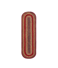 Homespice Decor Jute Braided Accessories Cider Barn Red 571120 11 in. X 36 in. Oval Rug