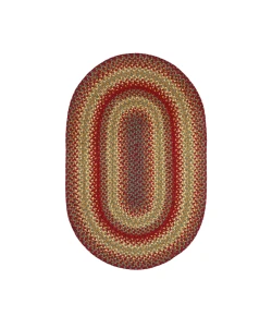 Homespice Decor Jute Braided Cider Barn Red 505125 6 ft. X 9 ft. Oval Rug