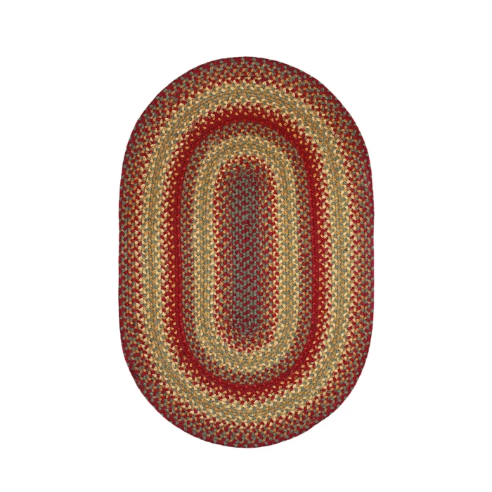Homespice Decor Jute Braided Cider Barn Red 502124 27 in. X 45 in. Oval Rug