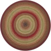 Homespice Decor Jute Braided Rug Cranberry Red & Gold Cider Barn 6 FT Round Rug