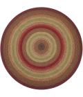 Homespice Decor Jute Braided Rug Cranberry Red & Gold Cider Barn 6 FT Round Rug