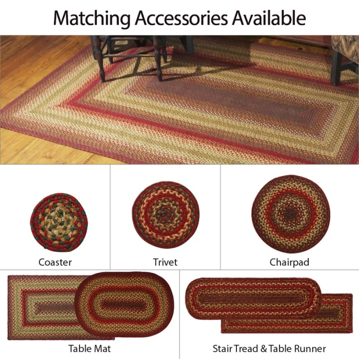 Homespice Decor Jute Braided Cider Barn Red 511126 20 in. X 30 in. Rect Rug