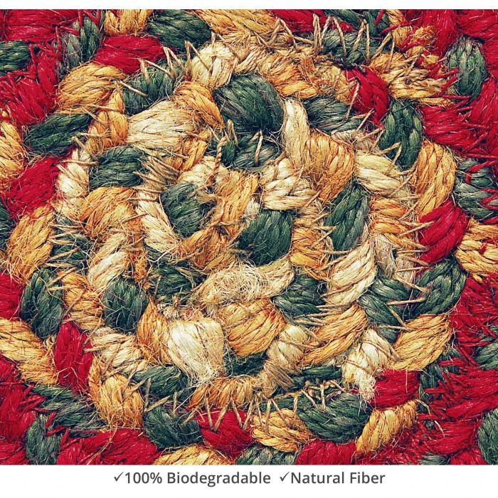 Homespice Decor Jute Braided Accessories Cider Barn Red 240004PS 4 in. Set of 6 Round Rug