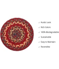 Homespice Decor Jute Braided Accessories Cider Barn Red 240020PS 8 in. Set of 3 Round Rug