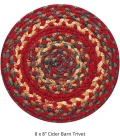 Homespice Decor Jute Braided Accessories Cider Barn Red 240020PS 8 in. Set of 3 Round Rug