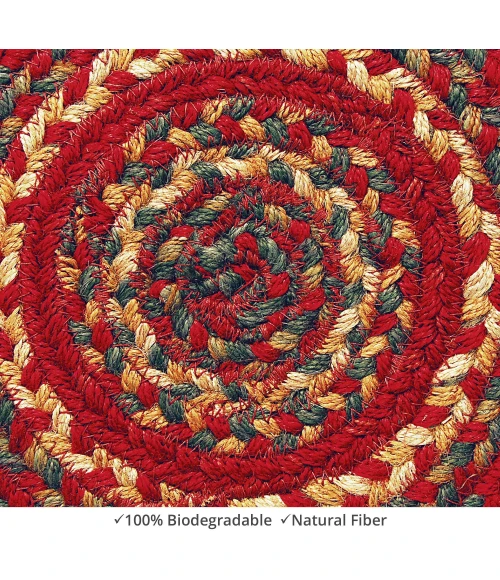 Homespice Decor Jute Braided Accessories Cider Barn Red 240020PS 8 in. Set of 3 Round Rug