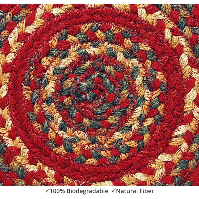 Homespice Decor Jute Braided Accessories Cider Barn Red 240020PS 8 in. Set of 3 Round Rug