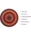 Homespice Decor Jute Braided Accessories Cider Barn Red 240168PS 15 in. Set of 6 Round Rug
