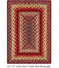 Homespice Decor Jute Braided Accessories Cider Barn Red 240052PS 13 in. X 19 in. Set of 4 Oval Rug
