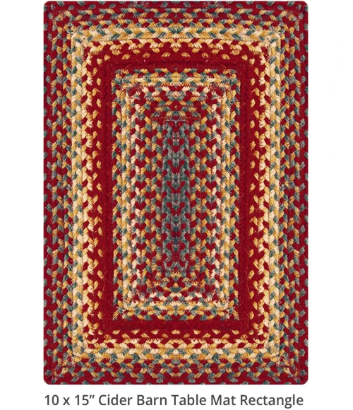 Homespice Decor Jute Braided Accessories Cider Barn Red 240052PS 13 in. X 19 in. Set of 4 Oval Rug
