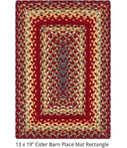 Homespice Decor Jute Braided Accessories Cider Barn Red 240089PS 10 in. X 15 in. Set of 4 Rect Rug
