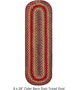 Homespice Decor Jute Braided Accessories Cider Barn Red 240128PS 8 in. X 28 in. Set of 13 Oval Rug