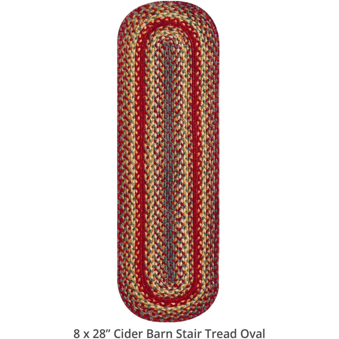 Homespice Decor Jute Braided Accessories Cider Barn Red 240096PS 8 in. X 28 in. Set of 2 Oval Rug