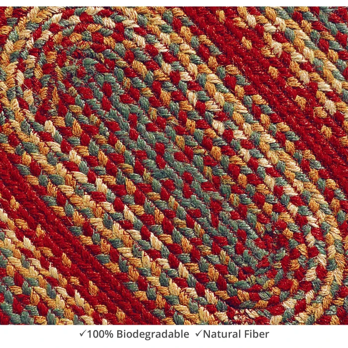 Homespice Decor Jute Braided Accessories Cider Barn Red 240096PS 8 in. X 28 in. Set of 2 Oval Rug