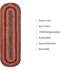 Homespice Decor Jute Braided Accessories Cider Barn Red 240112PS 8 in. X 28 in. Set of 2 Rect Rug