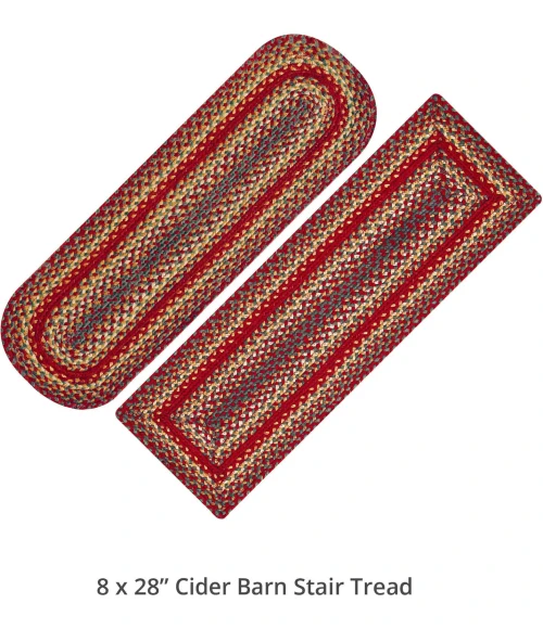 Homespice Decor Jute Braided Accessories Cider Barn Red 240112PS 8 in. X 28 in. Set of 2 Rect Rug