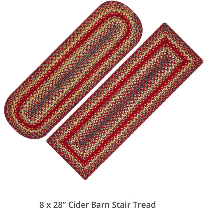 Homespice Decor Jute Braided Accessories Cider Barn Red 240096PS 8 in. X 28 in. Set of 2 Oval Rug