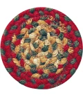Homespice Decor Jute Braided Accessories Cider Barn Red 240004PS 4 in. Set of 6 Round Rug