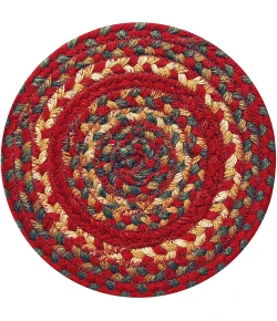 Homespice Decor Jute Braided Accessories Cider Barn Red 240020PS 8 in. Set of 3 Round Rug