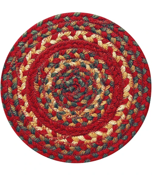 Homespice Decor Jute Braided Accessories Cider Barn Red 240020PS 8 in. Set of 3 Round Rug