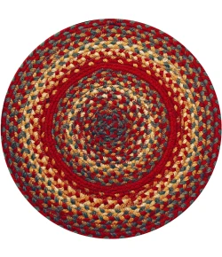 Homespice Decor Jute Braided Accessories Cider Barn Red 240168PS 15 in. Set of 6 Round Rug
