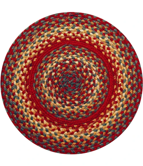 Homespice Decor Jute Braided Accessories Cider Barn Red 240168PS 15 in. Set of 6 Round Rug