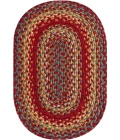 Homespice Decor Jute Braided Accessories Cider Barn Red 240052PS 13 in. X 19 in. Set of 4 Oval Rug