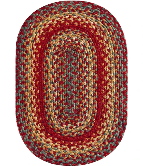 Homespice Decor Jute Braided Accessories Cider Barn Red 240052PS 13 in. X 19 in. Set of 4 Oval Rug
