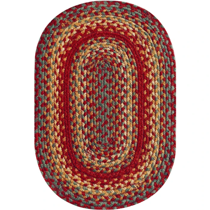 Homespice Decor Jute Braided Accessories Cider Barn Red 240052PS 13 in. X 19 in. Set of 4 Oval Rug