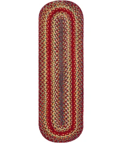 Homespice Decor Jute Braided Accessories Cider Barn Red 240128PS 8 in. X 28 in. Set of 13 Oval Rug