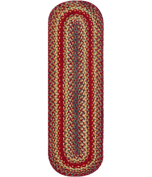 Homespice Decor Jute Braided Accessories Cider Barn Red 240128PS 8 in. X 28 in. Set of 13 Oval Rug