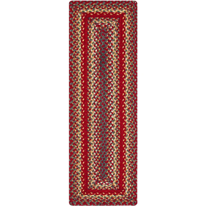 Homespice Decor Jute Braided Accessories Cider Barn Red 240112PS 8 in. X 28 in. Set of 2 Rect Rug