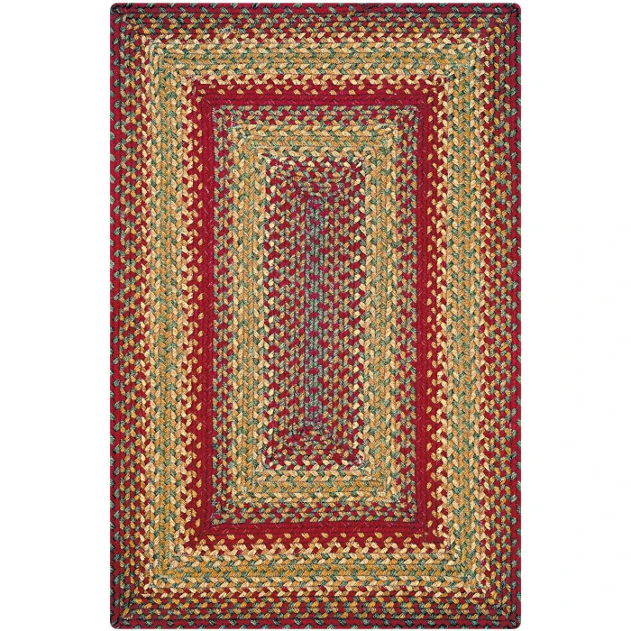 Homespice Decor Jute Braided Cider Barn Red 500120 2 ft. X 3 ft. Oval Rug