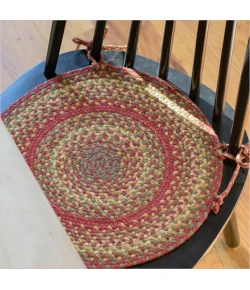 Homespice Decor Jute Braided Accessories Cider Barn Red 240159PS 15 in. X 15 in. Set of 2 Round Rug