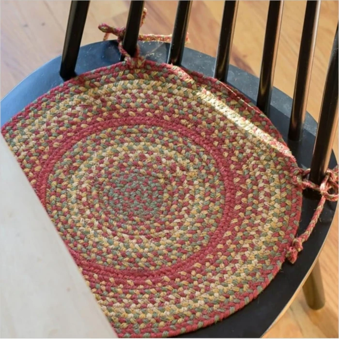 Homespice Decor Jute Braided Accessories Cider Barn Red 240159PS 15 in. X 15 in. Set of 2 Round Rug